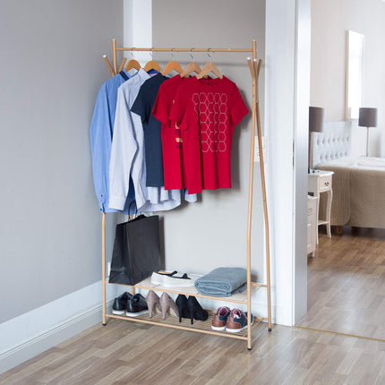 Clothes hanger with shoe shelf SANDRA