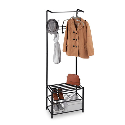 Clothes hanger with shoe storage