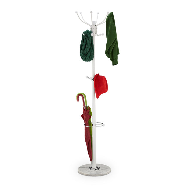 Clothes hanger with umbrella stand