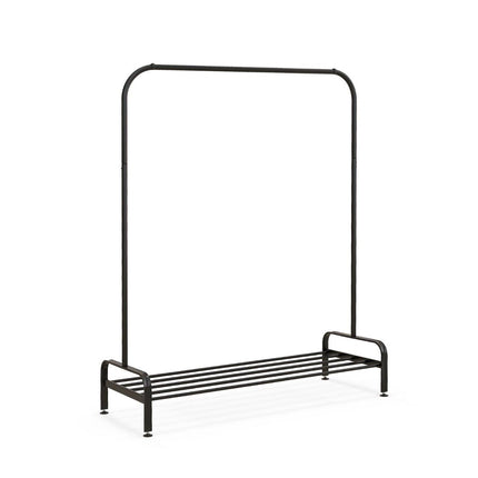 Clothes rack with adjustable feet & clothes rail & storage compartment 112 x 42 x 145 cm black