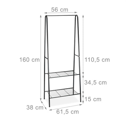 Clothes stand 2 shelves SANDRA