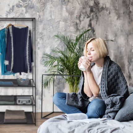 Clothes stand with shelves