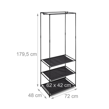 Clothes stand with shelves