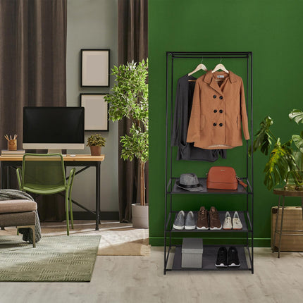 Clothes stand with shelves