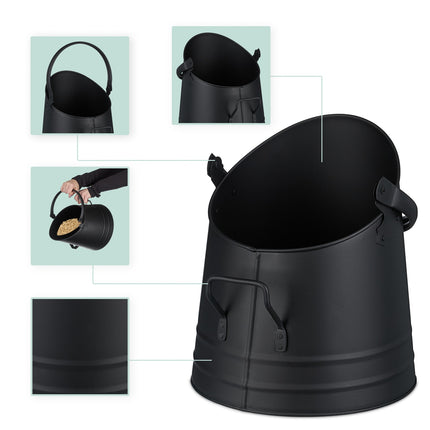 Coal Bucket with Shovel – 6.5L Iron, Fireplace & BBQ