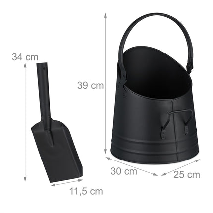 Coal Bucket with Shovel – 6.5L Iron, Fireplace & BBQ