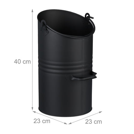 Coal Scuttle 12L – Black Iron Fireplace Bucket