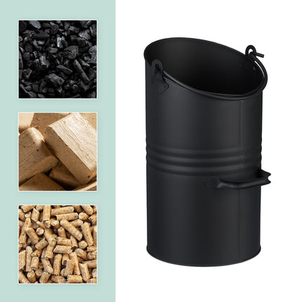 Coal Scuttle 12L – Black Iron Fireplace Bucket