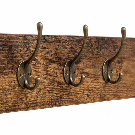 Coat Rack & Bench with Storage, Brown, MDF & Iron