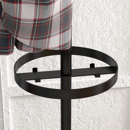 Metal coat hanger with 8 hooks, walnut finish, 177 cm