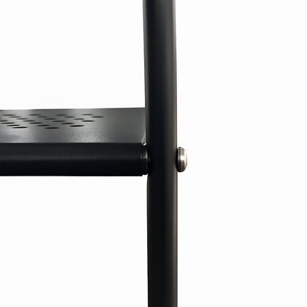Coat Rack with 5 Shelves – Black Metal, Freestanding