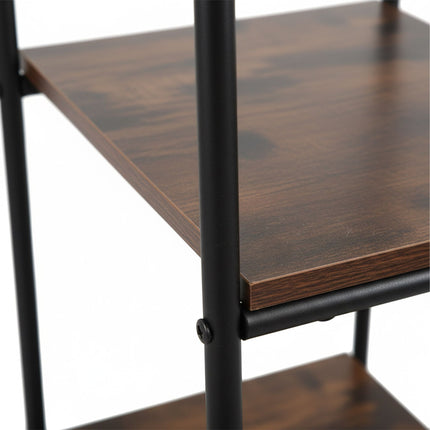 Coat Rack with 5 Shelves – Metal Frame, Wood-Effect