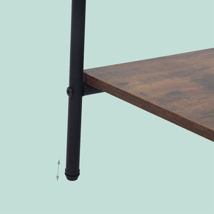 Coat Rack with 5 Shelves – Metal Frame, Wood-Effect