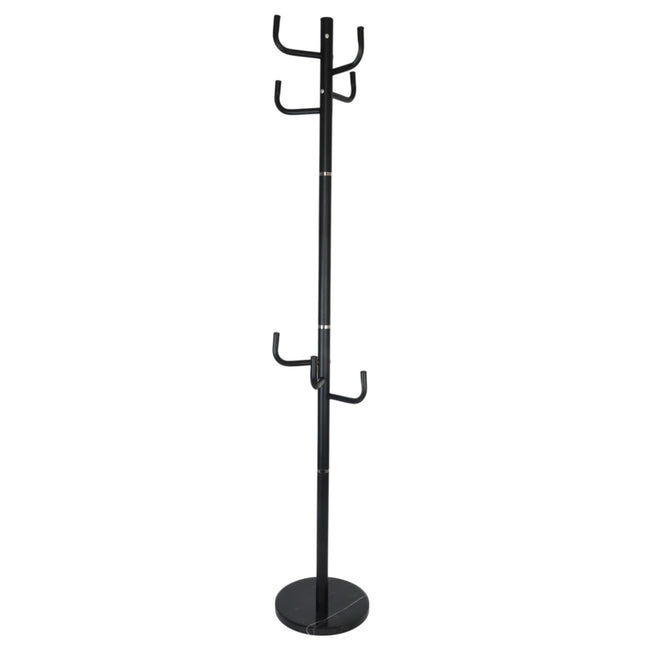 Kapstok met 8 haken, ijzeren frame, marmeren voet