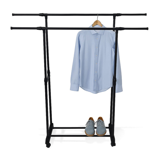 Coat Rack with Adjustable Rails and Castors