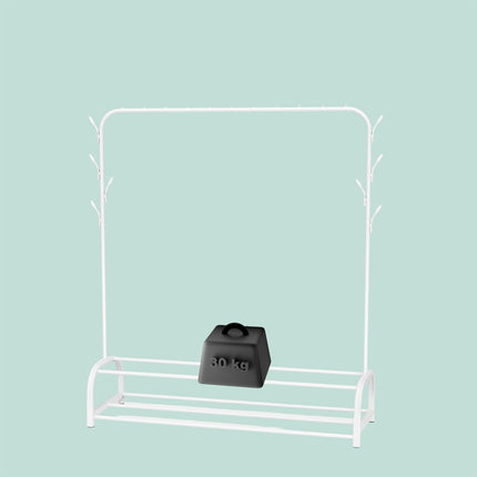 Coat Rack with Clothes Rail, 2 Shelves, 8 Hooks