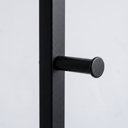 Coat Rack with Hooks, Shelves & Rail – Black-Grey
