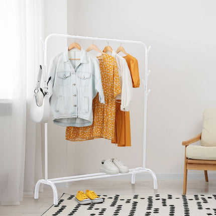 Coat Rack with Shelf and Hooks – Iron, Free-Standing