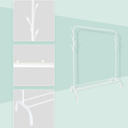 Coat Rack with Shelf and Hooks – Iron, Free-Standing