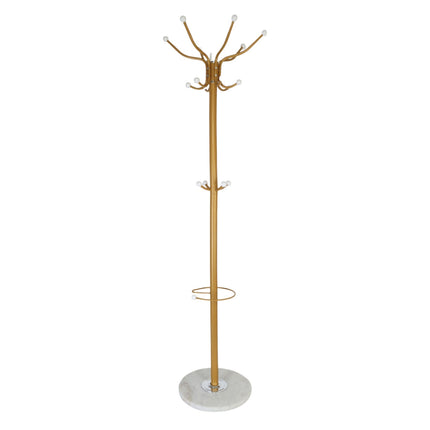 Coat Rack with Umbrella Stand, 16 Hooks, Marble Base