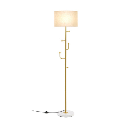 Coat Stand Floor Lamp, 5 Hooks, E27 Base, Foot Switch