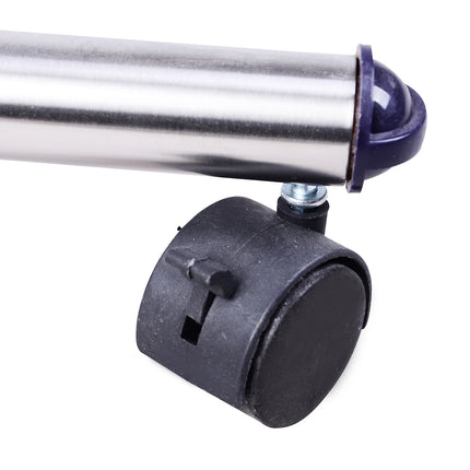 Adjustable clothes rack with wheels - stainless steel rail