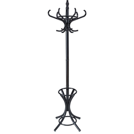 Coat rack coat rack jacket stand with umbrella stand 12 coat hooks-black