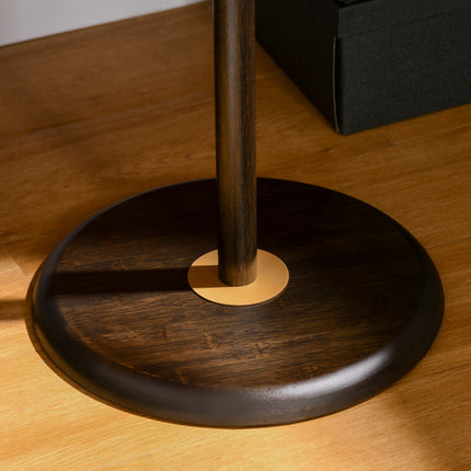 Standing metal coat hanger, 6 hooks, walnut finish, 180 cm