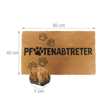 Coconut Coir Animal Doormat, 60x40 cm, Dirt-Trapping