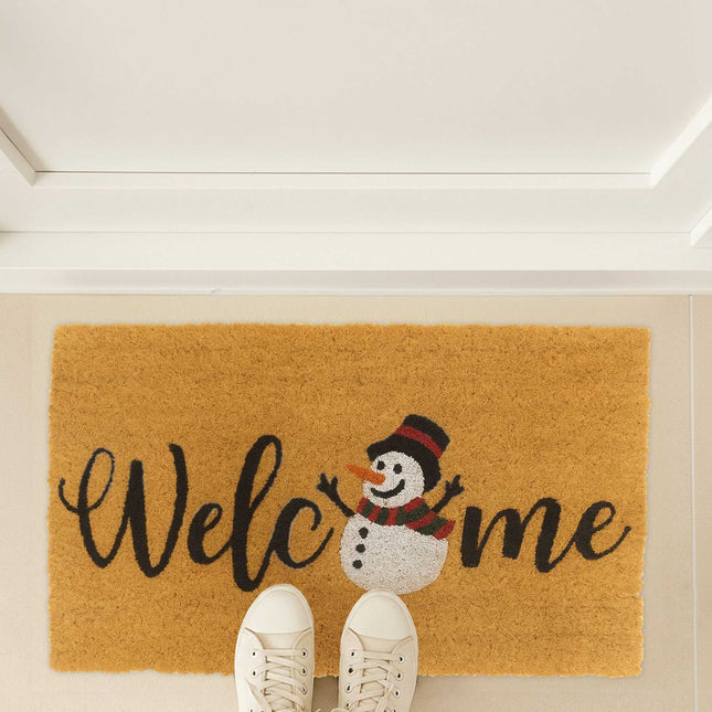 Coconut Doormat 60x40 cm – Winter Print, Non-Slip