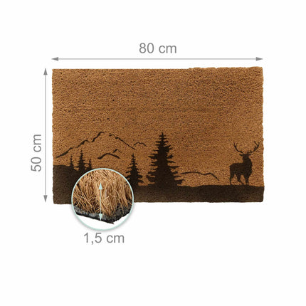Coconut Doormat, 80x50 cm, Non-Slip, Weather-Resistant
