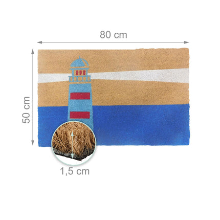 Coconut Doormat, 80x50 cm, Non-Slip, Weather-Resistant