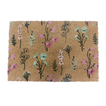 Coconut Doormat, Botanical Design, 60 x 40 cm