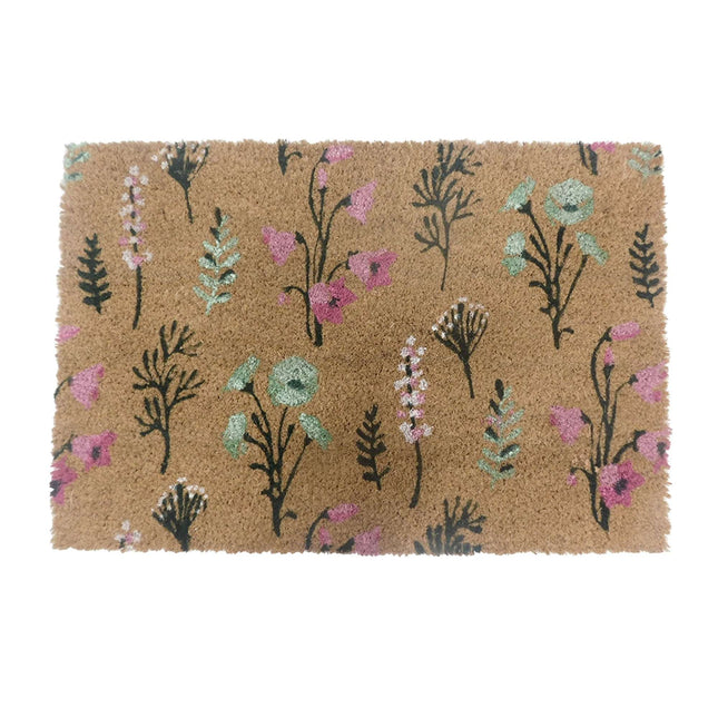 Coconut Doormat, Botanical Design, 60 x 40 cm