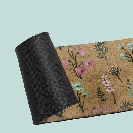 Coconut Doormat, Botanical Design, 60 x 40 cm