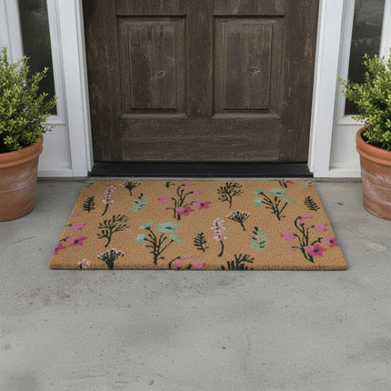 Coconut Doormat, Botanical Design, 60 x 40 cm
