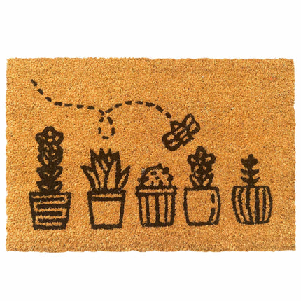 Coconut Doormat, Botanical Design, 60x40 cm