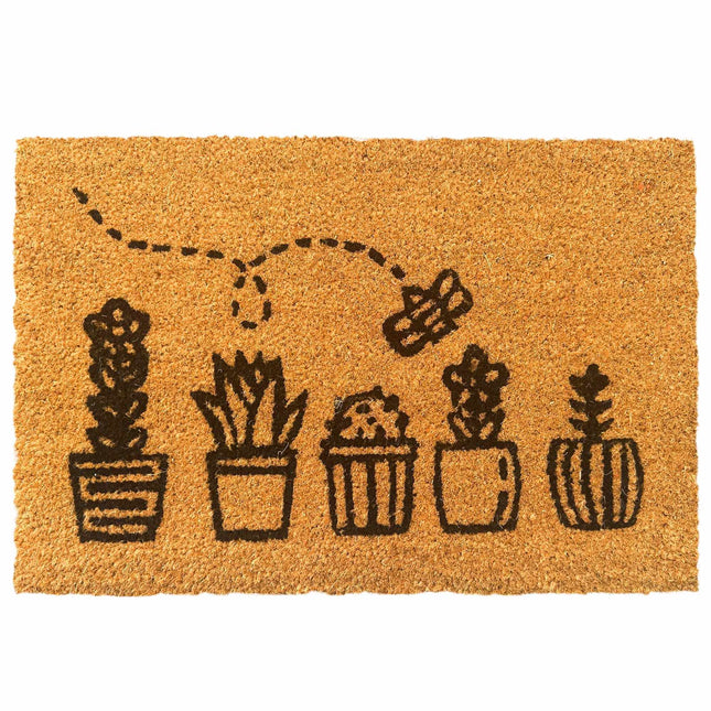 Coconut Doormat, Botanical Design, 60x40 cm