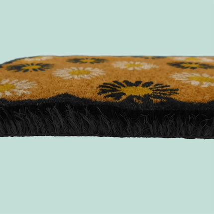 Coconut Doormat, Botanical Design, 60x40 cm, Non-Slip