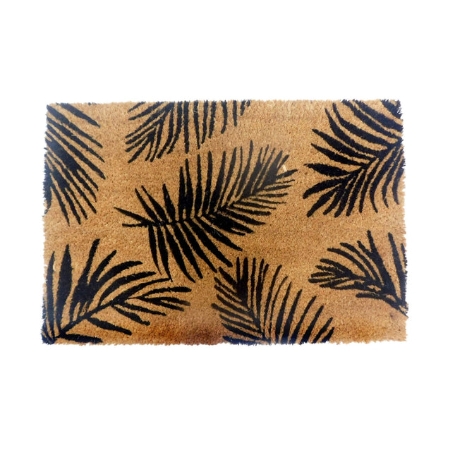 Coconut Doormat, Botanical Motifs, 60x40 cm, Non-Slip