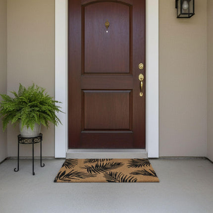 Coconut Doormat, Botanical Motifs, 60x40 cm, Non-Slip