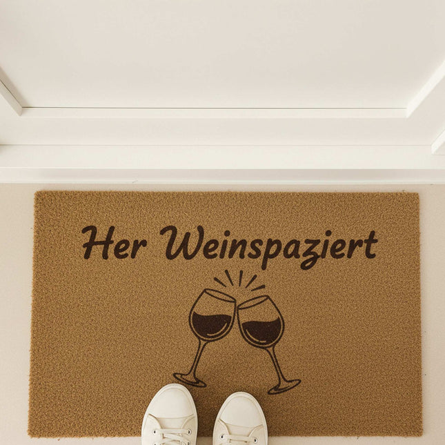 Coconut Doormat with Humorous Saying, 60 x 40 cm