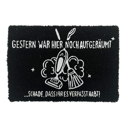 Coconut Doormat with Humorous Saying, 60x40 cm, Non-Slip