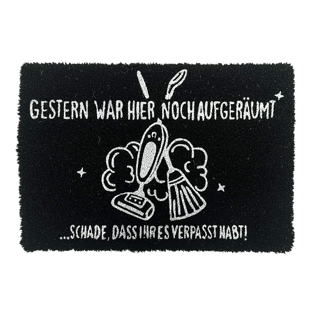 Coconut Doormat with Humorous Saying, 60x40 cm, Non-Slip