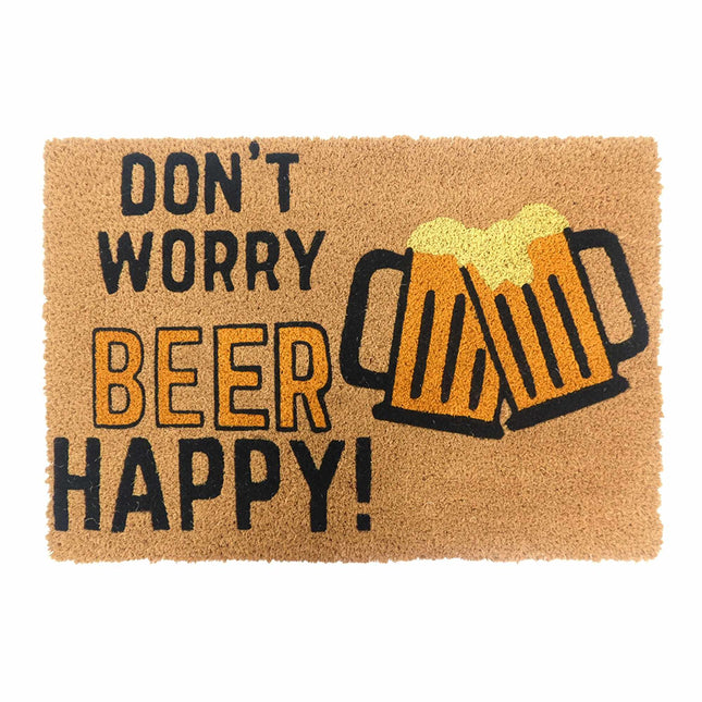Coconut Doormat with Humorous Saying, 60x40 cm, Non-Slip
