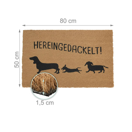 Coconut Fiber Animal Doormat, 80x50 cm, Indoor/Outdoor