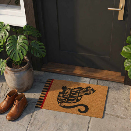 Coconut Fibre Animal Doormat, 60x40 cm, Non-Slip