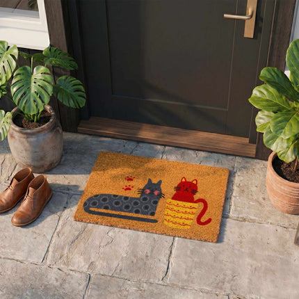 Coconut Fibre Animal Doormat, 60x40 cm, Non-Slip