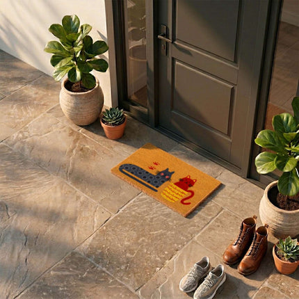 Coconut Fibre Animal Doormat, 60x40 cm, Non-Slip