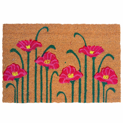 Coconut Fibre Doormat, Botanical Design, 60x40 cm